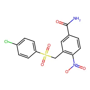3-{[(4-Chlorophenyl)sulfonyl]methyl}-4-nitrobenzenecarboxamide structure
