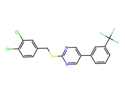 3,4-Dichlorobenzyl 5-(3-(trifluoromethyl)phenyl)-2-pyrimidinyl sulfide structure
