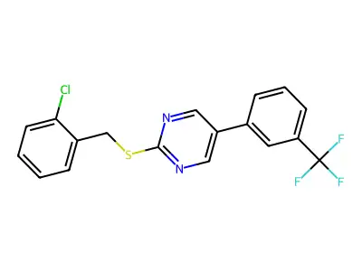 2-Chlorobenzyl 5-(3-(trifluoromethyl)phenyl)-2-pyrimidinyl sulfide structure