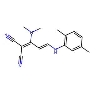 2-[1-(Dimethylamino)-3-(2,5-dimethylanilino)prop-2-enylidene]propanedinitrile structure