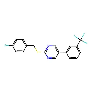 4-Fluorobenzyl 5-(3-(trifluoromethyl)phenyl)-2-pyrimidinyl sulfide structure