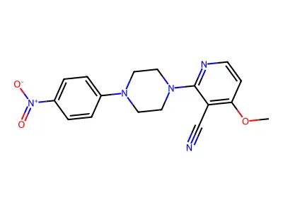 4-Methoxy-2-[4-(4-nitrophenyl)piperazin-1-yl]pyridine-3-carbonitrile structure