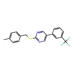 4-Methylbenzyl 5-(3-(trifluoromethyl)phenyl)-2-pyrimidinyl sulfide structure