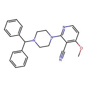 2-(4-Benzhydrylpiperazino)-4-methoxynicotinonitrile structure