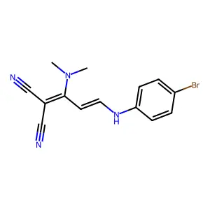 2-[3-(4-Bromoanilino)-1-(dimethylamino)prop-2-enylidene]propanedinitrile structure