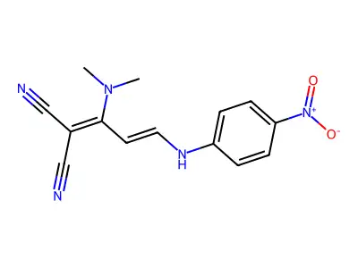 [1-(Dimethylamino)-3-(4-nitroanilino)prop-2-en-1-ylidene]propanedinitrile structure