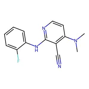 4-(Dimethylamino)-2-(2-fluoroanilino)nicotinonitrile structure
