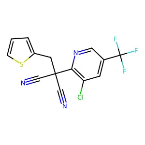 2-[3-Chloro-5-(trifluoromethyl)-2-pyridinyl]-2-(2-thienylmethyl)malononitrile structure