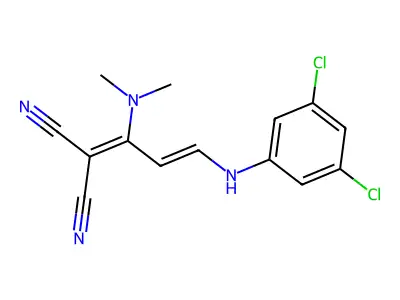 2-[3-(3,5-Dichloroanilino)-1-(dimethylamino)prop-2-enylidene]propanedinitrile structure