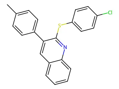 4-Chlorophenyl 3-(4-methylphenyl)-2-quinolinyl sulfide structure