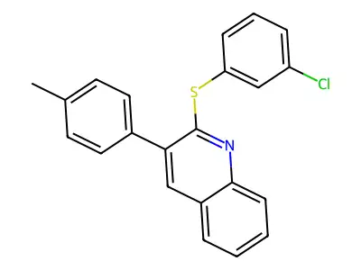 3-Chlorophenyl 3-(4-methylphenyl)-2-quinolinyl sulfide structure