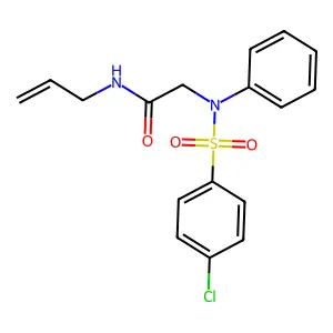 N-allyl-2-{[(4-chlorophenyl)sulfonyl]anilino}acetamide structure