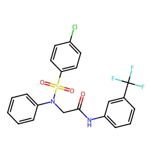 2-{[(4-chlorophenyl)sulfonyl]anilino}-N-[3-(trifluoromethyl)phenyl]acetamide structure