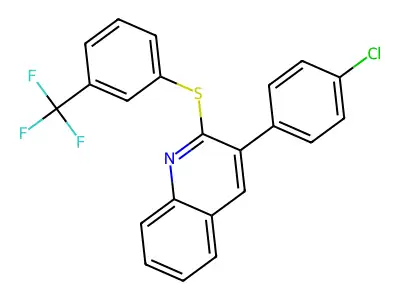 3-(4-Chlorophenyl)-2-{[3-(trifluoromethyl)phenyl]sulfanyl}quinoline structure