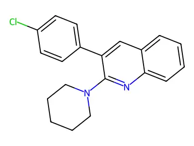3-(4-Chlorophenyl)-2-(piperidin-1-yl)quinoline structure