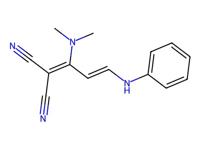 2-[3-Anilino-1-(dimethylamino)prop-2-enylidene]propanedinitrile structure