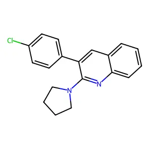 3-(4-Chlorophenyl)-2-(1-pyrrolidinyl)quinoline structure