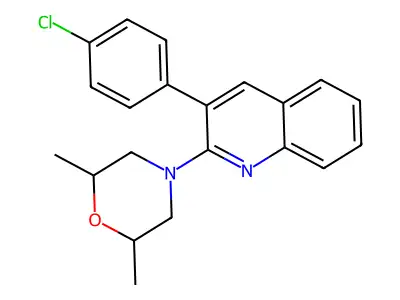 3-(4-Chlorophenyl)-2-(2,6-dimethylmorpholino)quinoline structure