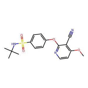 N-(tert-butyl)-4-[(3-cyano-4-methoxy-2-pyridinyl)oxy]benzenesulfonamide structure