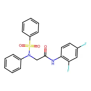 N-(2,4-difluorophenyl)-2-[(phenylsulfonyl)anilino]acetamide structure