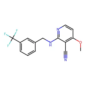 4-Methoxy-2-{[3-(trifluoromethyl)benzyl]amino}nicotinonitrile structure