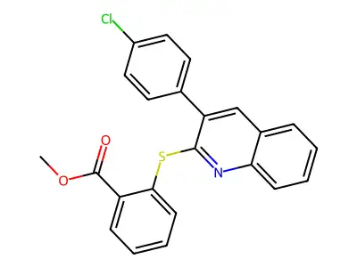 Methyl 2-{[3-(4-chlorophenyl)quinolin-2-yl]sulfanyl}benzoate structure