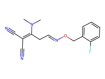 2-(1-(Dimethylamino)-3-{[(2-fluorobenzyl)oxy]imino}propylidene)malononitrile structure