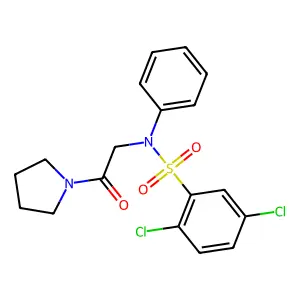 2,5-dichloro-N-[2-oxo-2-(1-pyrrolidinyl)ethyl]-N-phenylbenzenesulfonamide structure