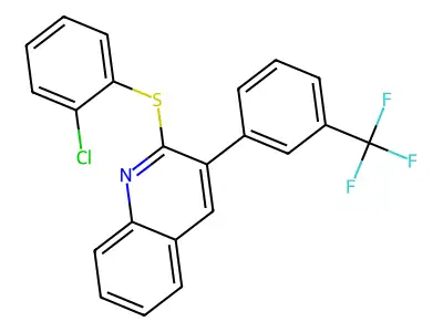 2-[(2-Chlorophenyl)sulfanyl]-3-[3-(trifluoromethyl)phenyl]quinoline structure