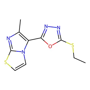 5-[5-(Ethylsulfanyl)-1,3,4-oxadiazol-2-yl]-6-methylimidazo[2,1-b][1,3]thiazole structure