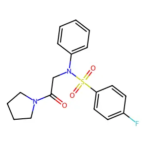 4-fluoro-N-[2-oxo-2-(1-pyrrolidinyl)ethyl]-N-phenylbenzenesulfonamide structure