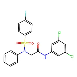 N-(3,5-dichlorophenyl)-2-{[(4-fluorophenyl)sulfonyl]anilino}acetamide structure
