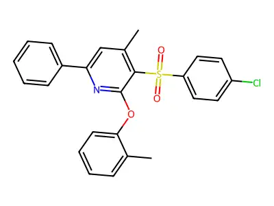 4-Chlorophenyl 4-methyl-2-(2-methylphenoxy)-6-phenyl-3-pyridinyl sulfone structure