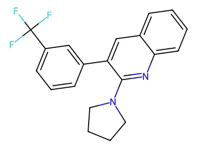 2-(1-Pyrrolidinyl)-3-[3-(trifluoromethyl)phenyl]quinoline structure