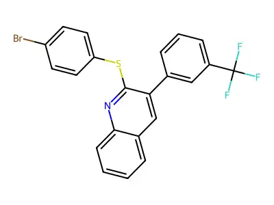 2-[(4-Bromophenyl)sulfanyl]-3-[3-(trifluoromethyl)phenyl]quinoline structure