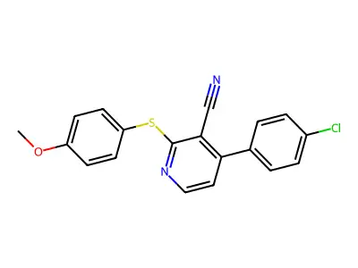 4-(4-Chlorophenyl)-2-[(4-methoxyphenyl)sulfanyl]nicotinonitrile structure