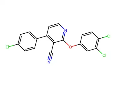 4-(4-Chlorophenyl)-2-(3,4-dichlorophenoxy)nicotinonitrile structure