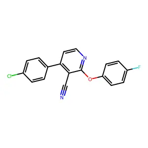 4-(4-Chlorophenyl)-2-(4-fluorophenoxy)pyridine-3-carbonitrile structure