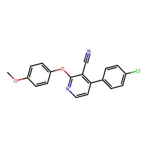 4-(4-Chlorophenyl)-2-(4-methoxyphenoxy)nicotinonitrile structure
