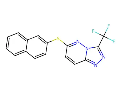 6-(2-Naphthylsulfanyl)-3-(trifluoromethyl)[1,2,4]triazolo[4,3-b]pyridazine structure