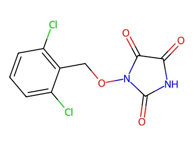 1-[(2,6-dichlorobenzyl)oxy]-1H-imidazole-2,4,5(3H)-trione structure