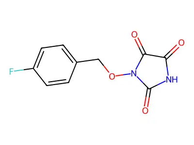 1-[(4-Fluorophenyl)methoxy]imidazolidine-2,4,5-trione structure