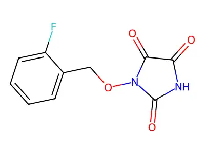 1-[(2-Fluorophenyl)methoxy]imidazolidine-2,4,5-trione structure