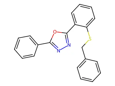 2-(2-Benzylsulfanylphenyl)-5-phenyl-1,3,4-oxadiazole structure