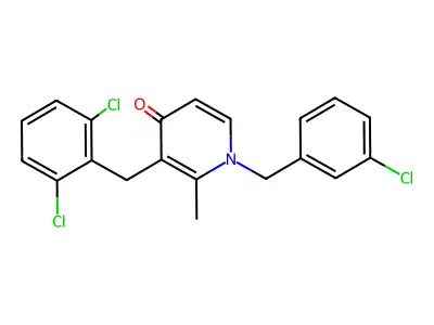 1-(3-chlorobenzyl)-3-(2,6-dichlorobenzyl)-2-methyl-4(1H)-pyridinone structure