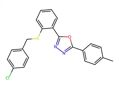 2-{2-[(4-Chlorobenzyl)sulfanyl]phenyl}-5-(4-methylphenyl)-1,3,4-oxadiazole structure