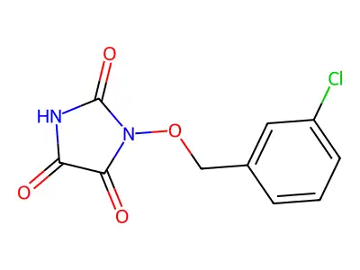 1-[(3-chlorobenzyl)oxy]-1H-imidazole-2,4,5(3H)-trione structure