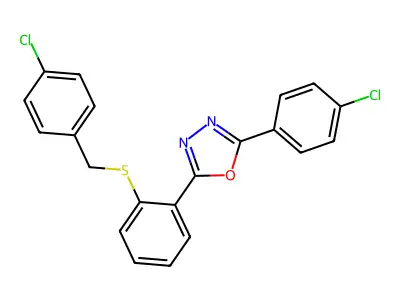 2-{2-[(4-Chlorobenzyl)sulfanyl]phenyl}-5-(4-chlorophenyl)-1,3,4-oxadiazole structure
