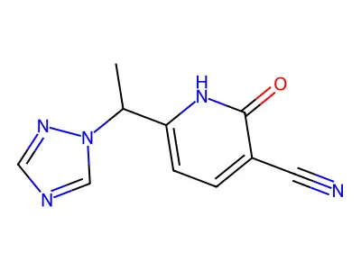 2-hydroxy-6-[1-(1H-1,2,4-triazol-1-yl)ethyl]nicotinonitrile structure