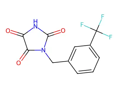 1-{[3-(Trifluoromethyl)phenyl]methyl}imidazolidine-2,4,5-trione structure